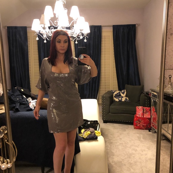 Madison Marcus Silk Sequined Dress Size Medium - Picture 6 of 8